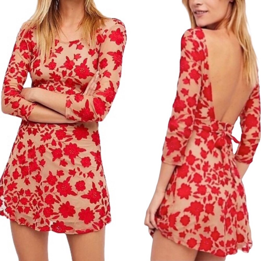 For Love & Lemons Temecula Bow Back Mini Dress